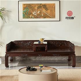 赞比亚血檀夔龙纹罗汉床