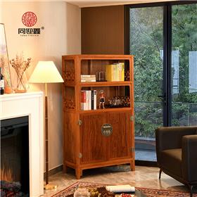 缅花万字纹亮格柜